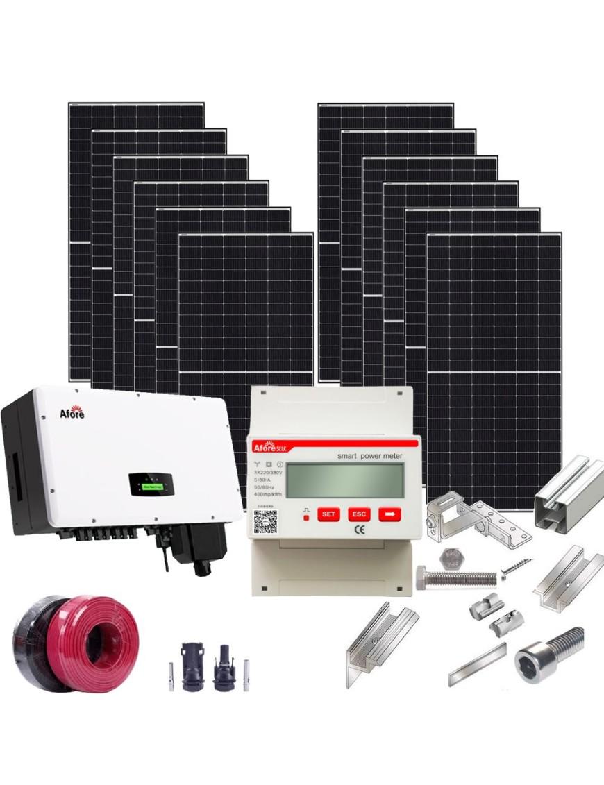 Трифазна мрежова Ongrid соларна система  - 50kW инсталирана мощност с включена алуминиева конструкция и ограничител за експорт на енергията